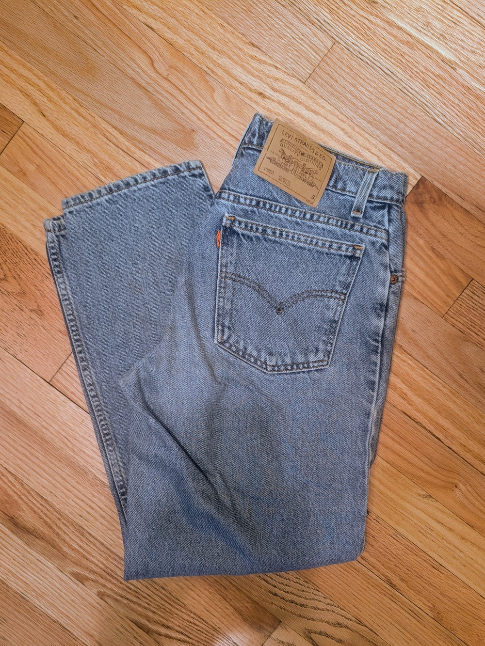 Vintage 1997 Levi’s 950 Orange Tab Jeans 11 Jr S Relaxed Fit Tapered Leg 90s